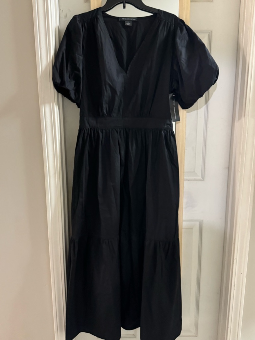 NWT French Connection Black Puff Sleeve Maxi Dress - Picture 3 of 10